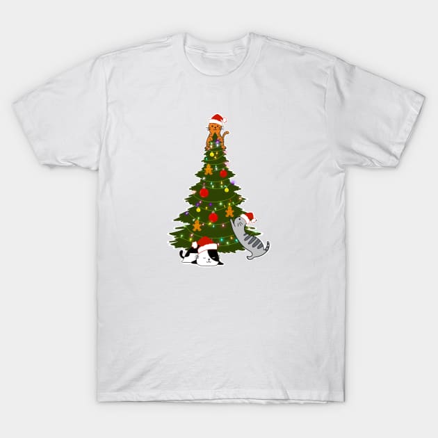 Happy Christmas Cats T-Shirt by Anastasiya Malakhova